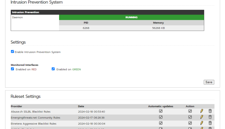 Triển Khai Firewall IPFire: Cài đặt Intrusion Prevention System – IPS